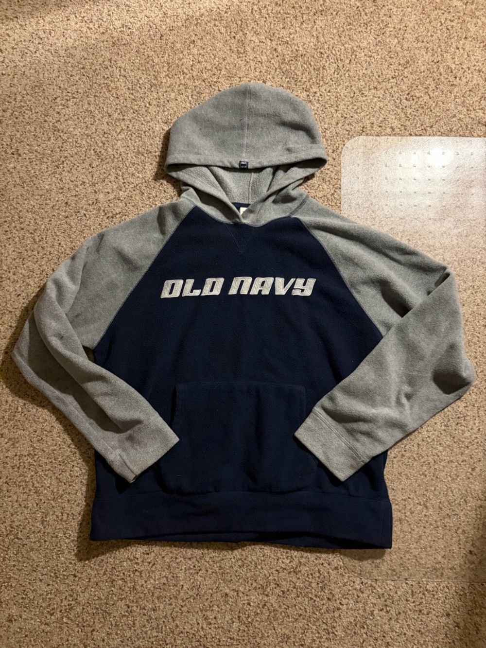 Old Navy Navy and Gray Pullover Hoodie with Logo